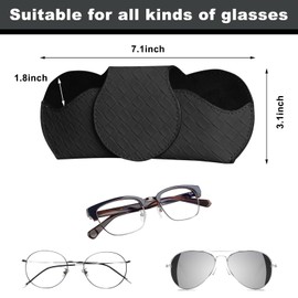 Suvnie Sunglasses Holder for Car Visor, Auto Soft Leather Glasses Case with Magnetic Clips, Car Sun Visor Eyeglasses Holder Protective Box, Universal Interior Car Accessories (Black)