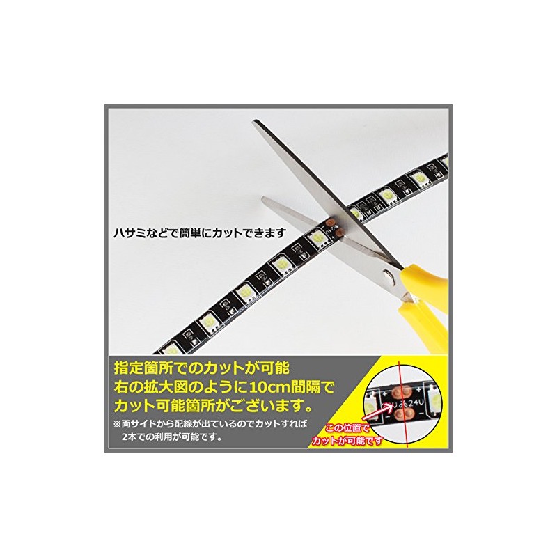 24V Waterproof LED Tape Light 5 Meters 3 Tips (Red/Black