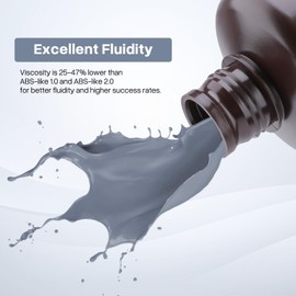 ELEGOO Upgraded ABS Like Resin 3.0, 405nm UV-Curing 3D Printer Resin with Higher Precision and Lower Shrinkage, Enhanced Strength and Toughness Photopolymer Resin for LCD Printer Translucent 2000G