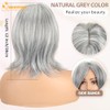 QUEENTAS Peluca Gris De 30 Cm Para Mujer, Color Gris