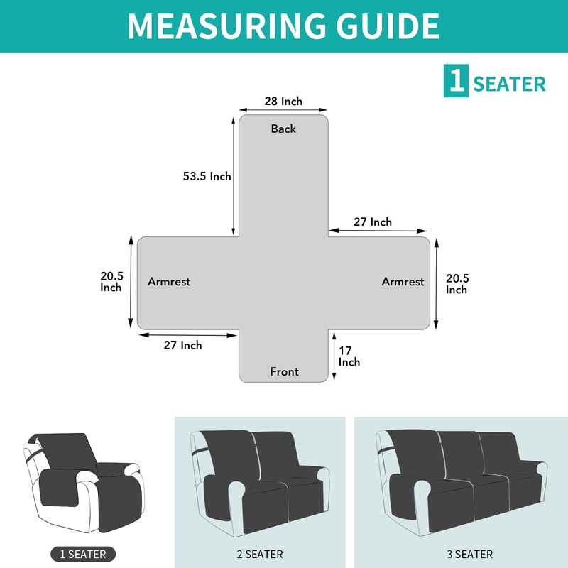 Easy-Going Funda impermeable para sofá reclinable de gran tamaño con