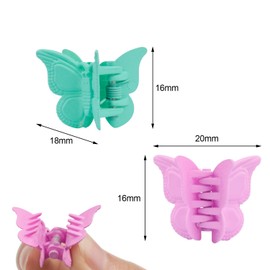 EAONE Matte Mini Butterfly Clips, Colorful Mini Hair Claw Clip for Girls and Women, 90s Y2K Cute Hair Styling Accessories, More than 10 Asscorted Colors, Set of 50