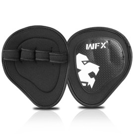 WFX Weight lifting Gym Gloves Neoprene Padded Rubber Palm Open Lifting Pads Workout Gloves Grip Pads Training Pads Bodybuilding calisthenics Powerlifting (Black)