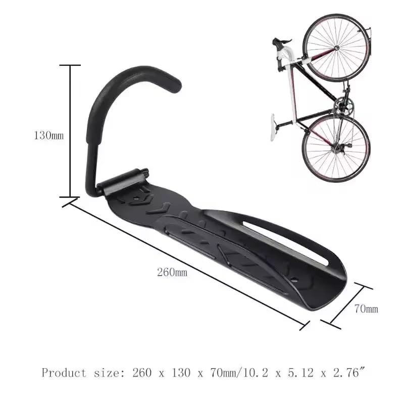 Vertical Bike Wall Mount Hanger, Heavy-Duty Steel, 30kg Capacity, Black