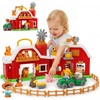 30-Piece Upgraded Farm Animal Big Barn Playset Gifts for Toddlers