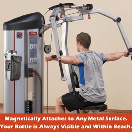 SKNOOY Magnetic Water Bottle Sleeve Pouch, Strong Magnetic Gym Water Bottle Holder, Heavy Duty Magnetic Gym Bag, Fitness Water Bottle Accessories for Women, Men, Phone, Cash, Cards, Keys