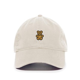 Teddy Bear Baseball Cap Embroidered Cotton Adjustable Dad Hat Putty