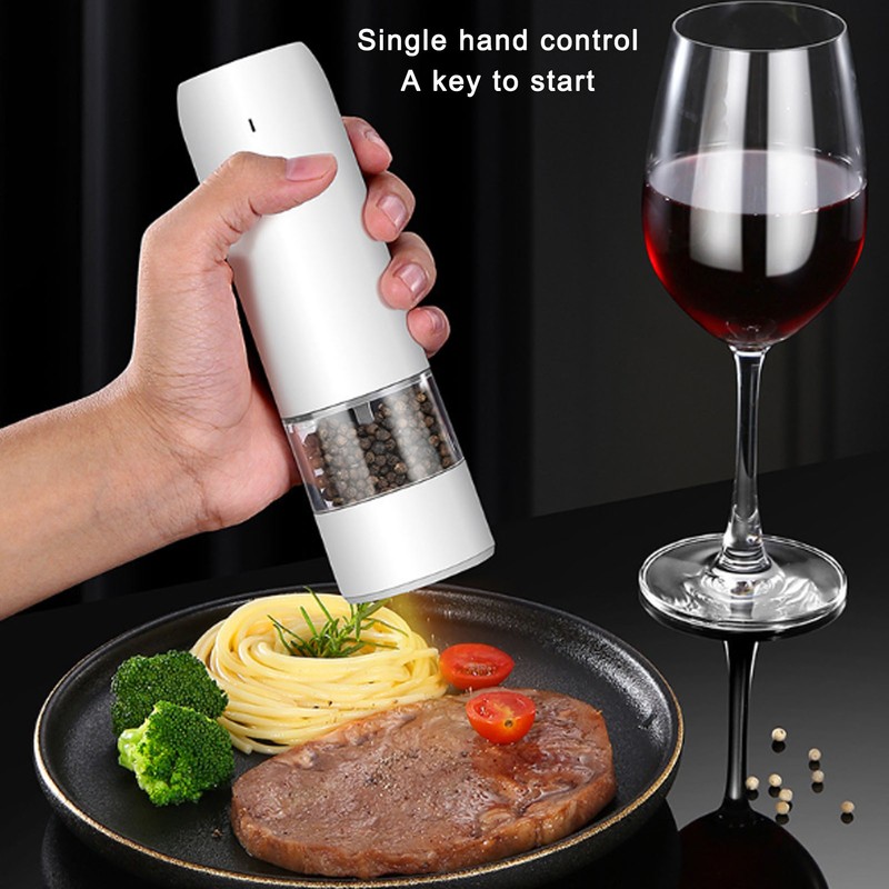 Electric Pepper Grinder Adjustable Coarseness Portable Pepper Mill for Pepper