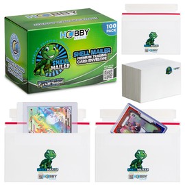 100 Pack Shell Mailer Trading Card Envelopes by Hobby Armor, 7" x 4.35" Trading Card Mailers for Shipping, Perfect Sized Shipping Envelope for Mailing Semi-Rigid and Toploaders, Protector Supplies