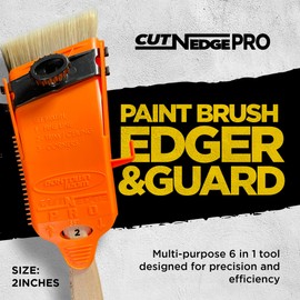 Cut-N-Edge PRO : Upgrade to Ultimate Paint Brush Edger and Guard. Multi-Purpose 6 in 1 Tool (Black) | Paint Edger | Trim Edger | Paint Brush Cover (2 Inch PRO)