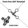 Alwonder 3-Way Fishing Barrel Swivels, Pack of 50, 44Lb