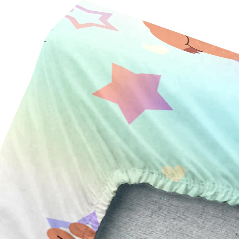 AILONEN Kawaii Capybara Fitted Sheet Set Twin Size,Cute Cartoon Capybara
