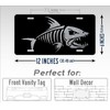 Silver Bonefish License Plate Bass Bone Fish Skeleton Silhouette Auto