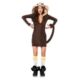 LEG AVENUE Cozy Monkey Damen-Kostüm AFFE Affenkostüm warm Straßenkarneval, Größe:S