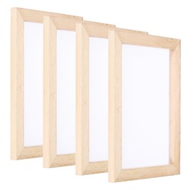 PATIKIL A5 Sizes Wooden Paper Making Screen, 4Pcs 8.3 x 5.9 Inch Single Paper Making Mould and Deckle Papermaking Supplies Frame for Paper Making DIY Crafts, Wood Color