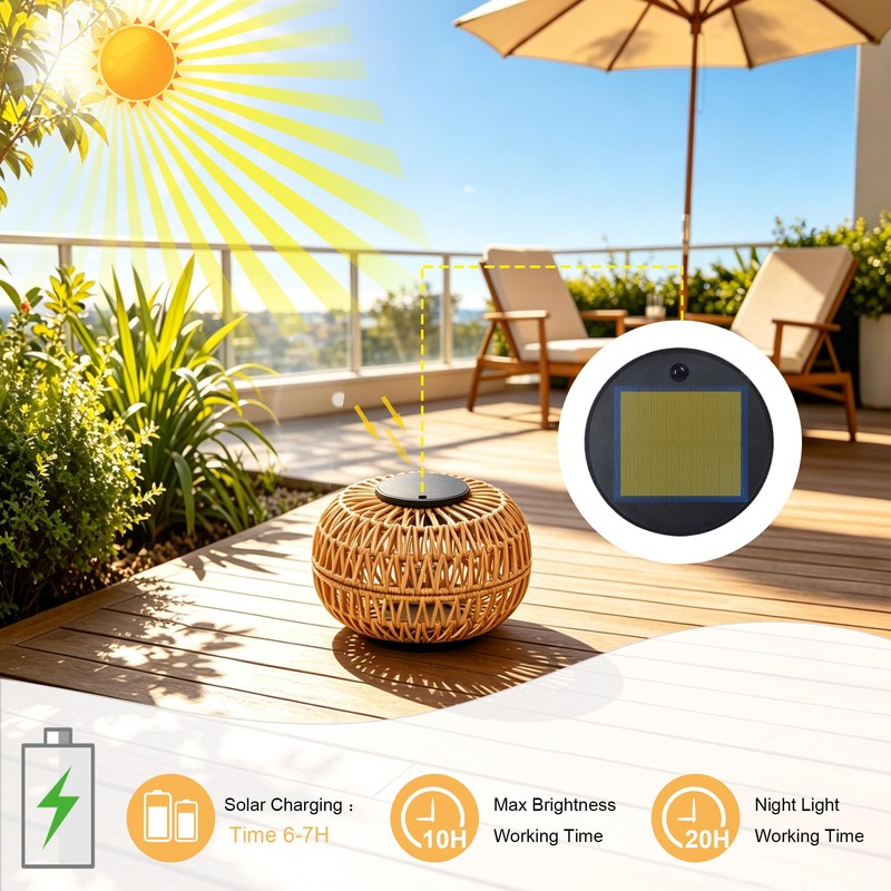 2 Pack Solar Lanterns Outdoor Waterproof, 11" Bigger Rattan Outdoor