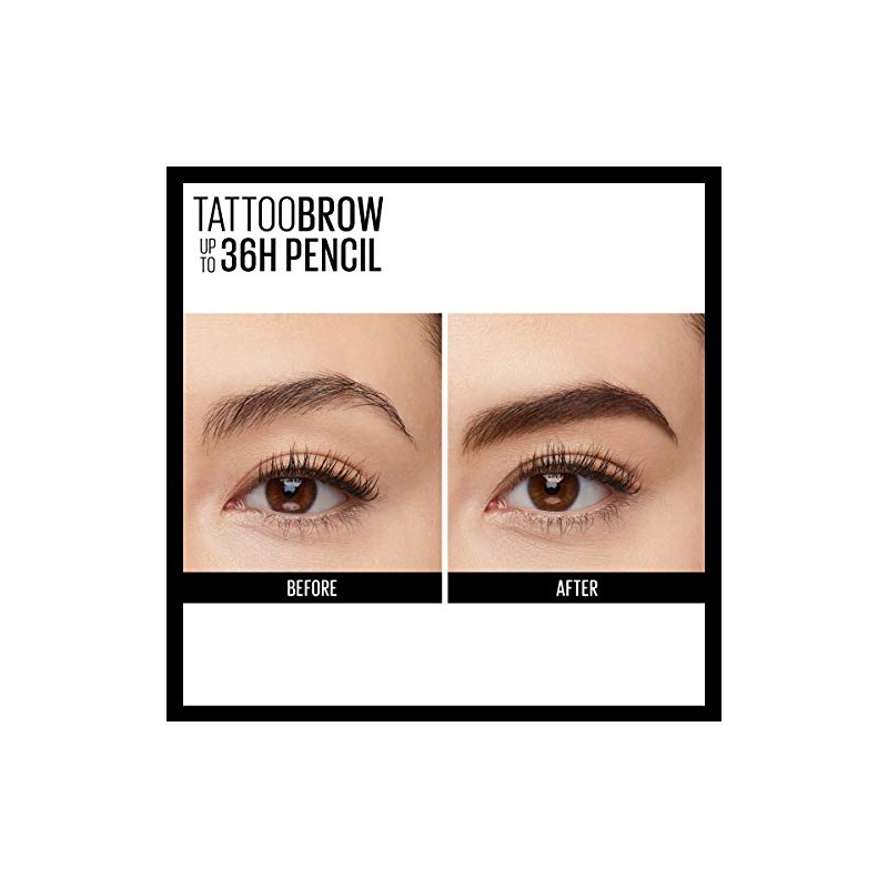 Maybelline TattooStudio Waterproof Eyebrow Pencil, 257 MEDIUM BROWN, 0.026 Oz.