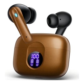Audfonos inalmbricos bluetooth Occiam P91 In Ears Color Dorado - Doble Micrfono Cancelacin Ruido, 60H Total Playtime, 13mm Drivers HIFI, ANC 30dB,... 