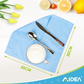 AIDEA Microfibre Cloths Pack of 50 Lint-Free Reusable Microfibre Cloths Cleaning Cloths Highly Absorbent Streak-Free for Home, Kitchen, Car, Windows 30 x 30 cm