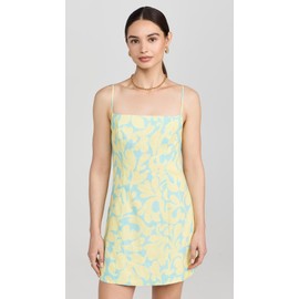 Rhode Women's Jackie Dress, Sky Caspian Lagoon Grande, Yellow, Print, 12