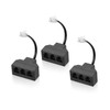 Menewstart RJ11 Cable 3 Way Telephone Splitter 3 Pack, Black,