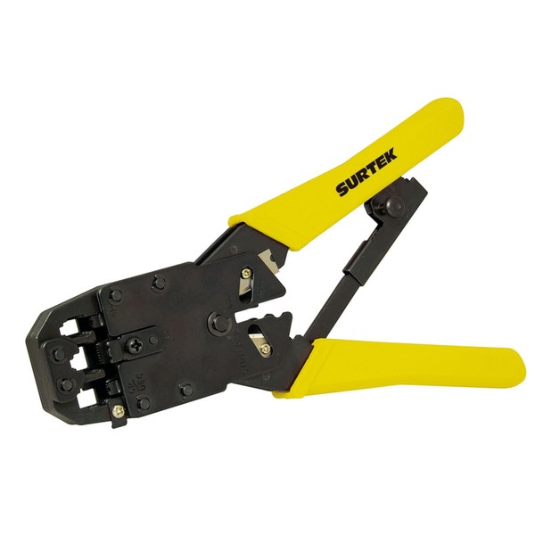 SURTEK Data Cable Crimping Pliers - 8" Ratcheting Crimp, Cut