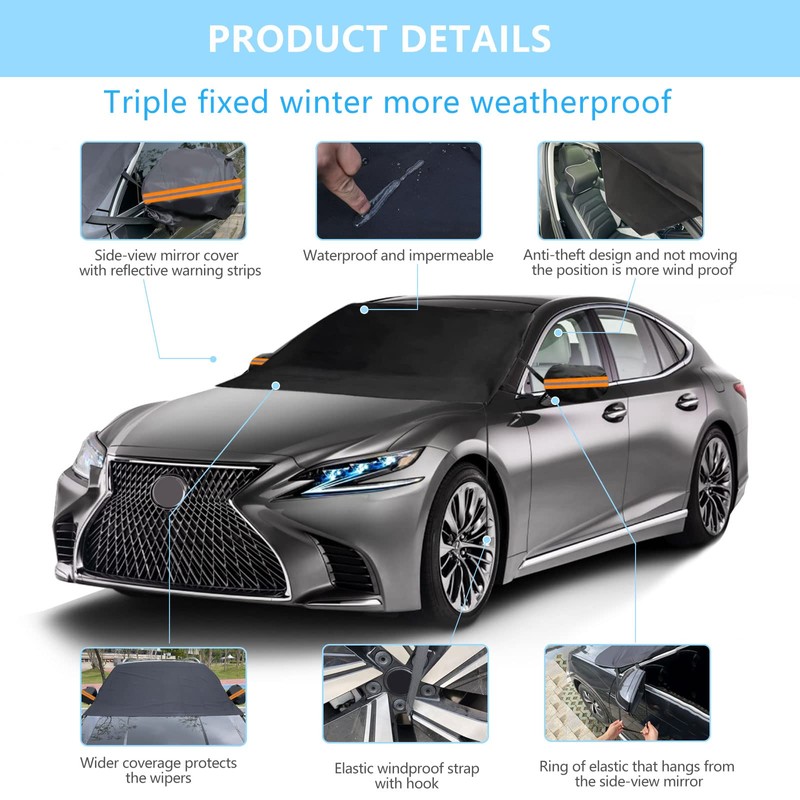 TX-INNO AUTO Windshield Cover for Ice and Snow, Thicken Extra