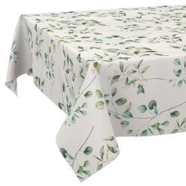 Fabric Tablecloth, Table Linen, Textile, Cotton, Polyester, Fabric, Washable, Easy Care, Round, Oval, Square, Botanika, 100 x 140 cm, Cut Edge