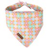 Babole Pet Spring Dog Bandanas Girl Checkered Flower Cotton Washable