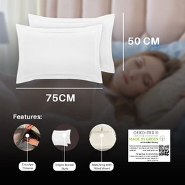 Indus Textiles 100% Egyptian Cotton - 400 Thread Count - Pair of Oxford Pillowcases