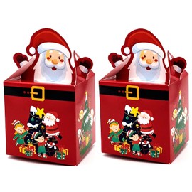 Giftinghouse Christmas Sweet Boxes Empty for Gifts -12/24/50 pcs - Christmas Treat Presents - Candy cupcake cookie treats party – Large DIY Party Favour for Xmas - Santa Claus for decoration (24)
