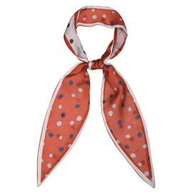Allegra K Women's Long Neckerchief, Bandana, Double Sided, Polka Dot Skinny Scarf, Hair Ornament,, red