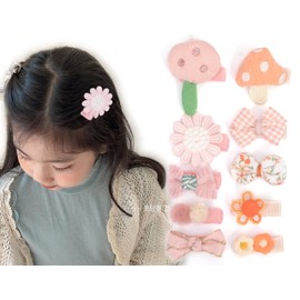 BIANHUAN Baby Hair Clip, Baby Hair Clip, Ribbon, Flower, Bite Clip, For Kids, Girls, Kids, Hair Accessories, Cute, Stylish, Hair Ornament, Hair Clip, 10-piece Set, Present, Gift, Birthday