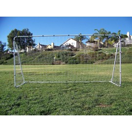 Vallerta® 12 x 6 Ft. Black Powder Coated Galvanized Steel Soccer Goal w/Net. 12x6 Foot AYSO Regulation Size Portable Training Aid. Ultimate Backyard Goal, All Weather, One Year Warranty. New