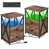 Livofloral LED Nightstands Set 2, Night Stand with Charging Station,