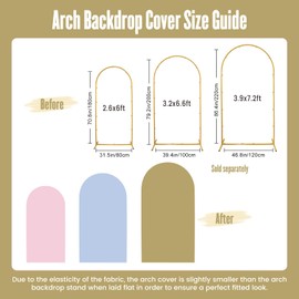 Champagne Fabric Covers for 6.6ft Metal Arched Backdrop Stand Spandex Arch Decor Cover Wedding Engagement Parties Bridal Shower Event Decorations