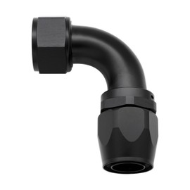 KRD PERFORMANCE 16AN 90 Degree Aluminum AN16 Swivel Hose End Fitting Adapter for Braided Fuel Line Black