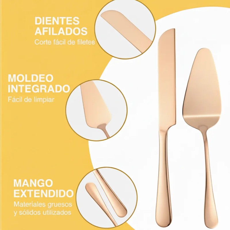 Cortador de Pastel GIEVULEO con Cuchillo y Pala de Acero