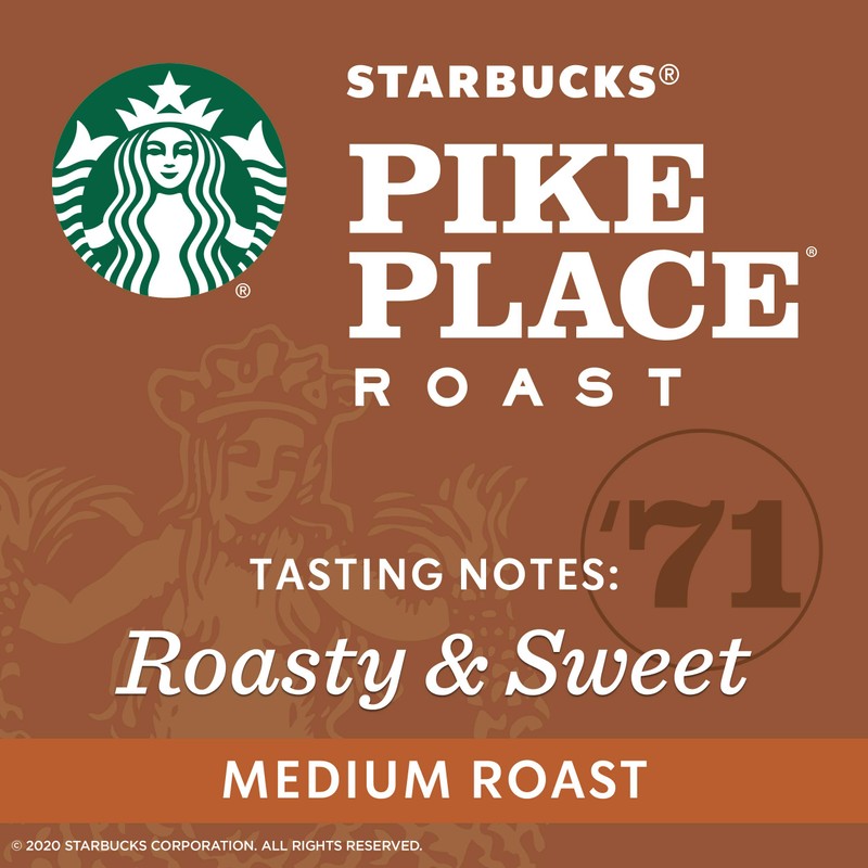 Starbucks Medium Pike Place Roast Whole Bean Coffee, 100% Arabica,