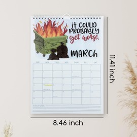 Andiker Here We Go Again 2025 Calendar, A4/29 * 21.5 cm Spiral Bound Hanging Wall Calendar 2025, 12 Months Funny Calendar 2025 for Efficient Planning for Home and Office