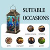 Solar Lantern Stained Glass Window Panel Mermaids Ocean Waves Shells
