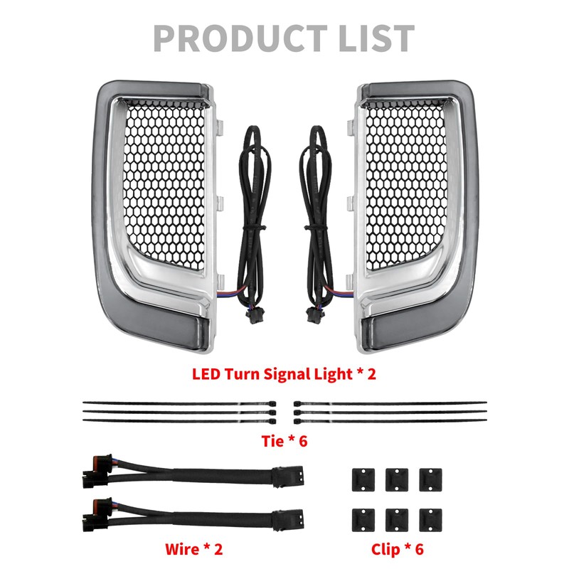 HDBUBALUS Engine Guard Lowers Grills Leg Fairing LED Turn Signal