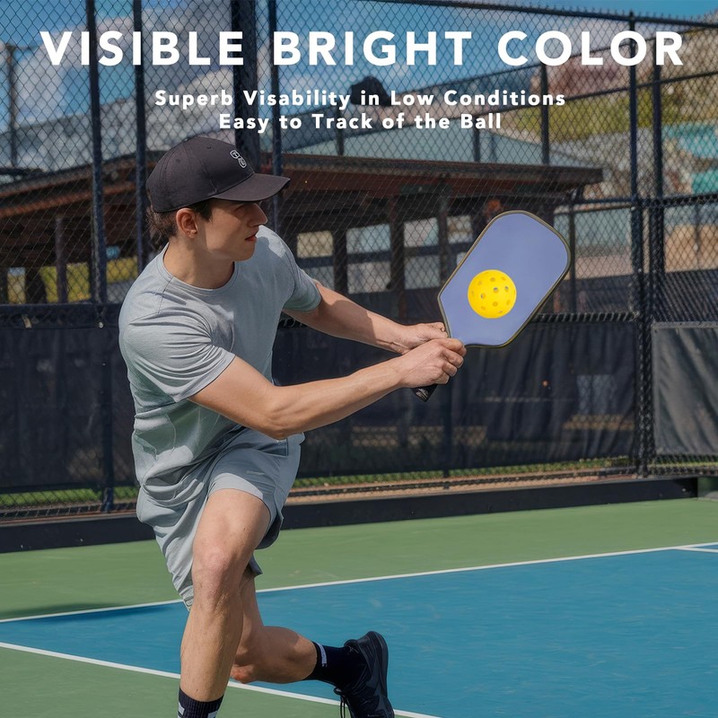 PICKLETECH Pickleball 20 Pack - 40 Holes Yellow Outdoor Pickleball