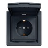 Asfora EPH3100371 Socket with Lid IP44 Anthracite