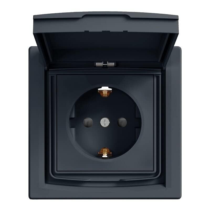 Asfora EPH3100371 Socket with Lid IP44 Anthracite