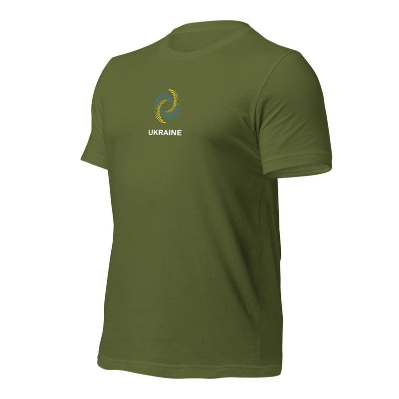 Small Inscription Ukraine - Ukraine Flag Spiral Effect Unisex T-Shirt