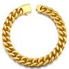 Cuban Link Bracelet for Mens Gold Plated Stainless Steel Bracelets