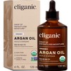 Cliganic Aceite de Argán Orgánico Ingrediente Único, Marruecos, 120 ml