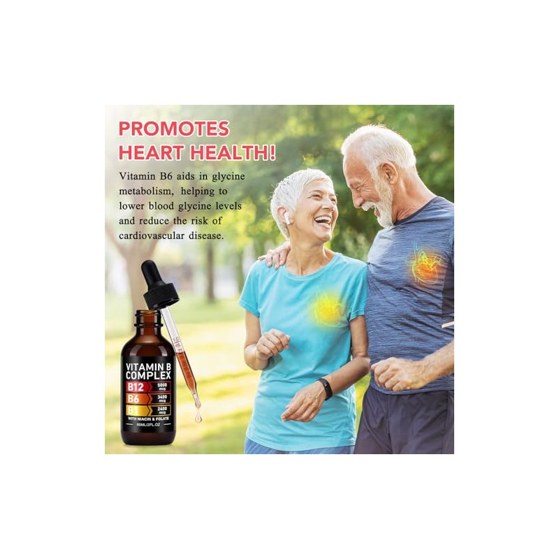 Vitamin B Complex Liquid Drops, 60ml High Strength B-Vitamin Complex