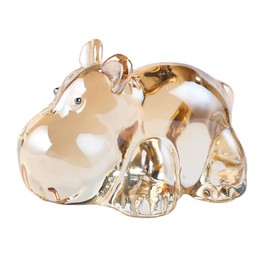 Movdyka Crystal Golden Hippopotamus 2.8 in Figurines Gifts for Women, Glass Hippo Collectible for Animal Lovers on Birthday Christmas, Paperweight Decorative Centerpiece for Table Home Decor